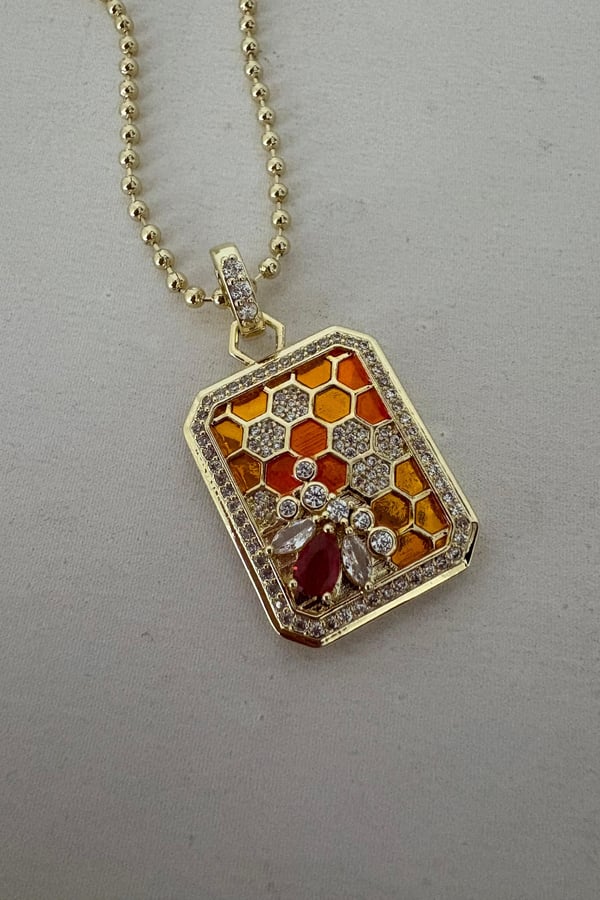 Bal Peteği Model Kolye