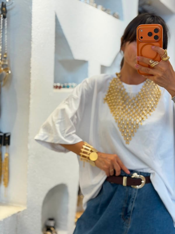 Beyaz Basic Oversize Tişört