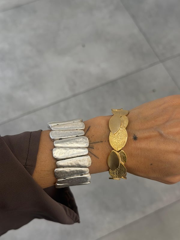 Bohem Antik Gold Kaplama Yaprak Bİleklik 