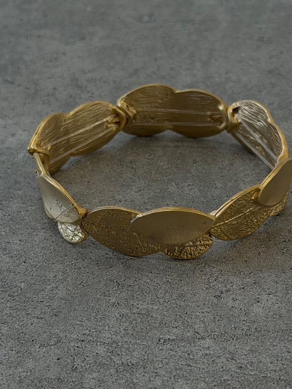 Bohem Antik Gold Kaplama Yaprak Bİleklik 