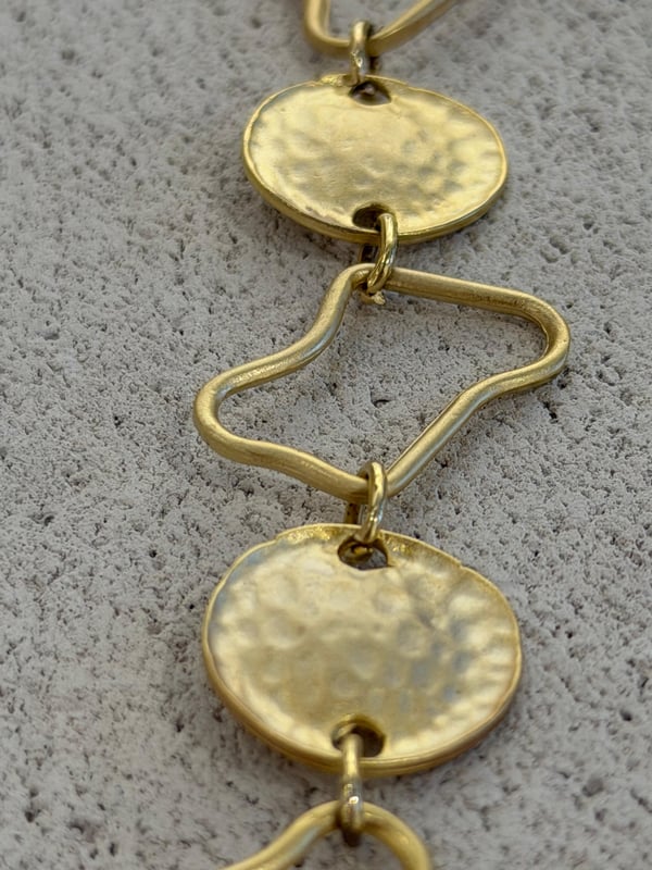 Bohem Gold Kaplama Daire ve Yamuk Detaylı Bileklik