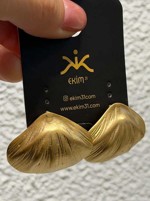 Bohem Gold Kaplama Deniz Kabuğu Küpe