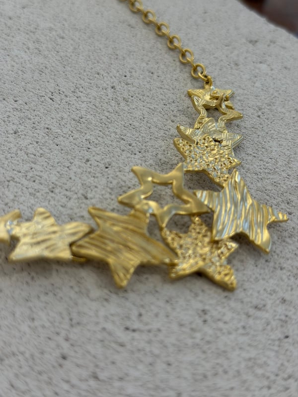Bohem Gold Kaplama Uzun Yıldız Kolye