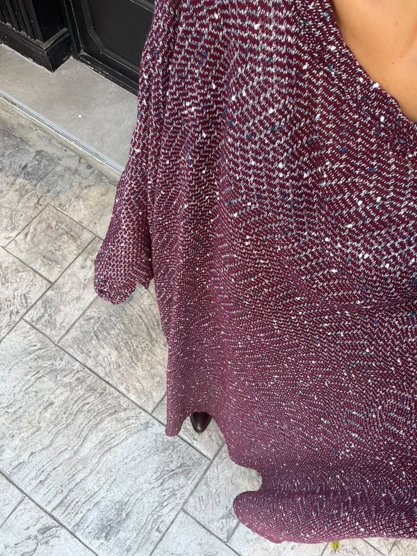Bordo Astarlı Triko Elbise