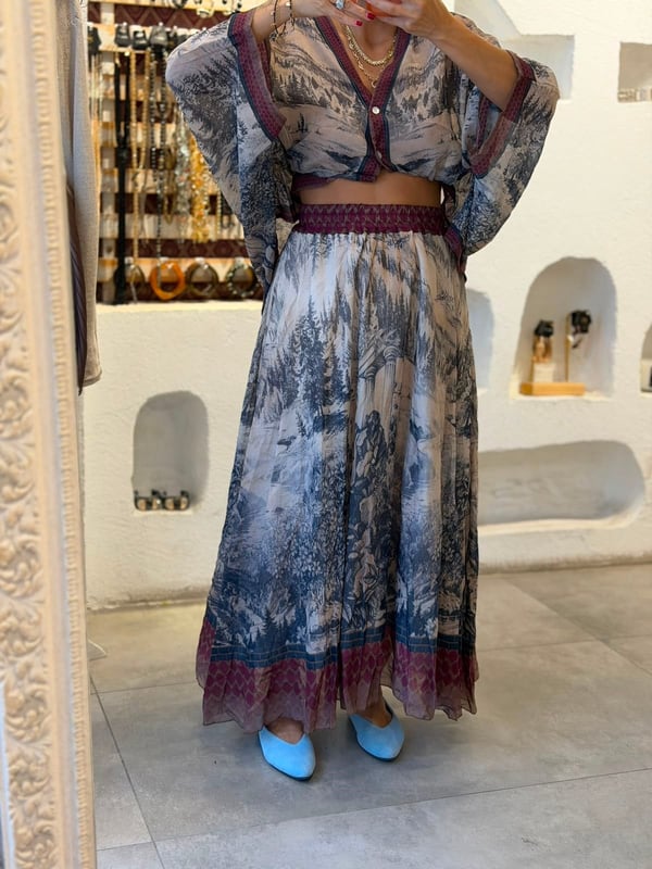 Bordo Desenli Takım