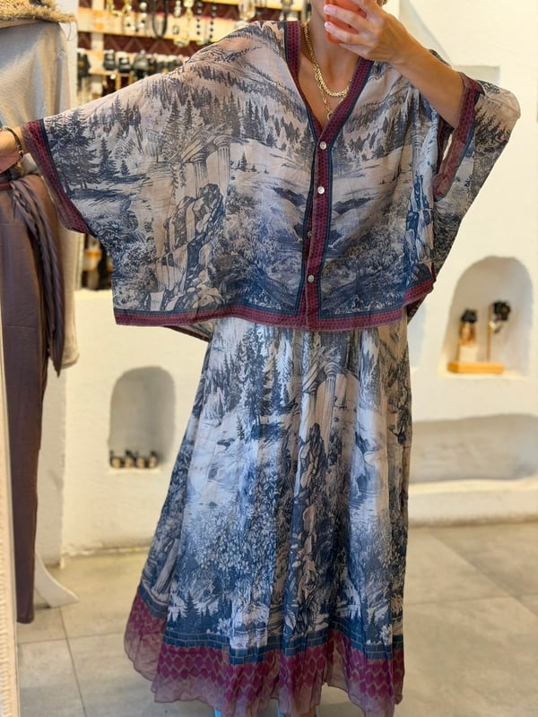 Bordo Desenli Takım