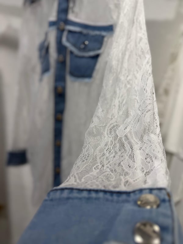 Dantelli Jean Gömlek