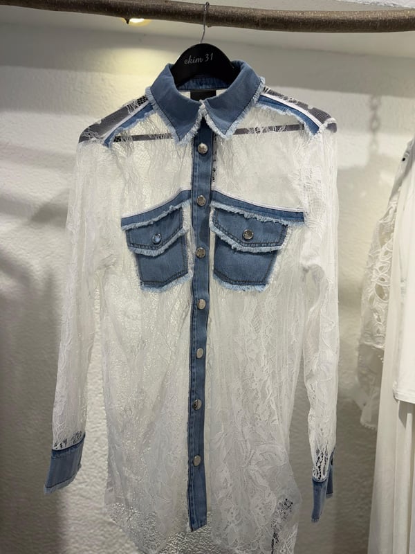 Dantelli Jean Gömlek