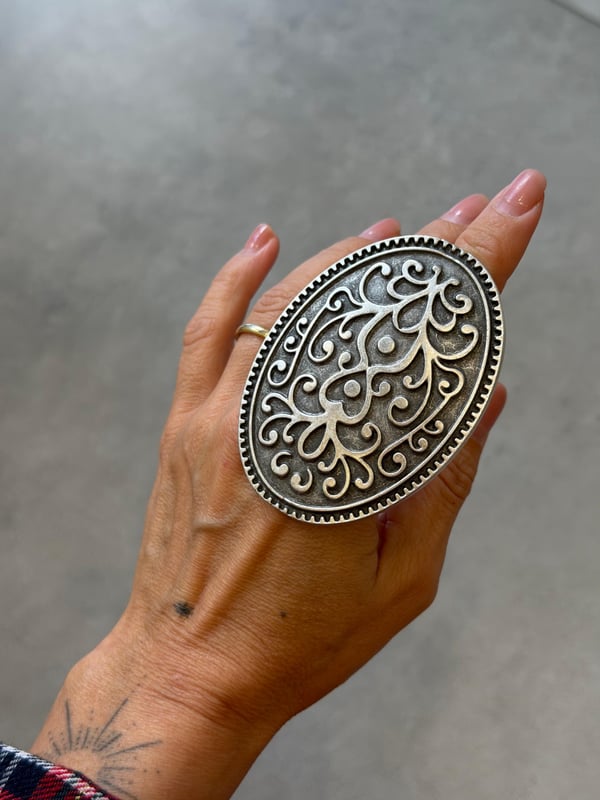 Etnik Desen Oval Yüzük