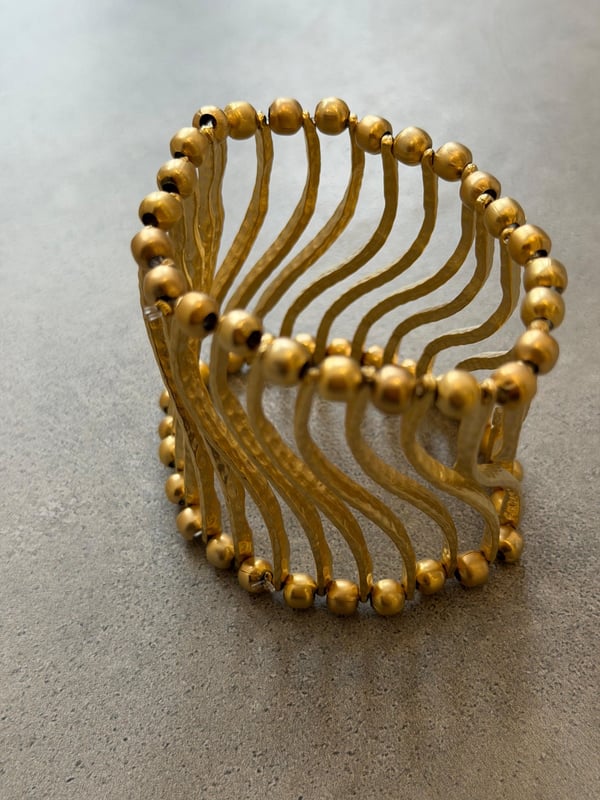 Gold Bohem Dalgalı Kelepçe 