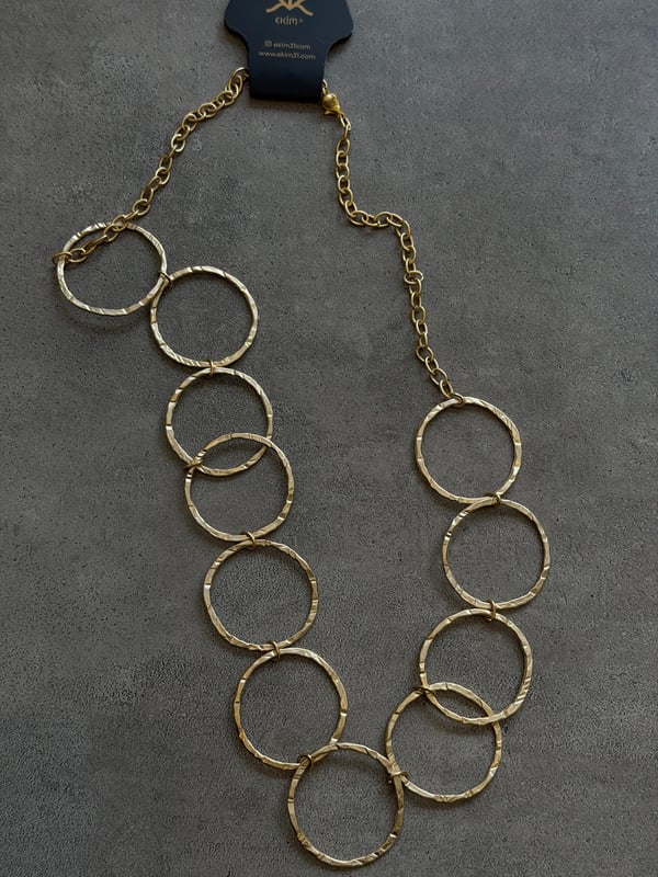 Gold Daire Şekilli Kolye 