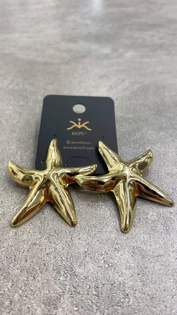 Gold Deniz Yıldızı Küpe