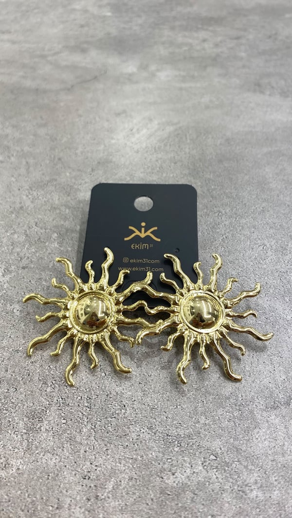 Gold Güneş Küpe 