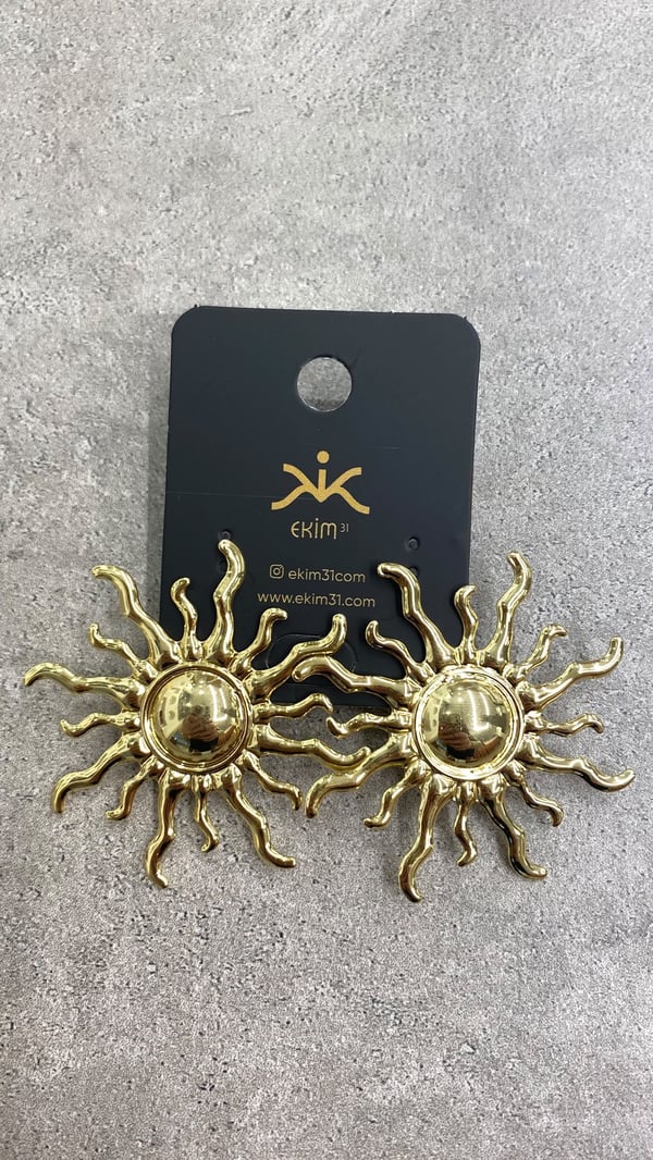 Gold Güneş Küpe 