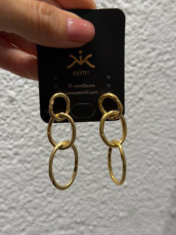 Gold Kaplama Halka Geçmeli Küpe
