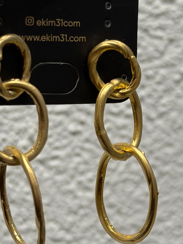 Gold Kaplama Halka Geçmeli Küpe