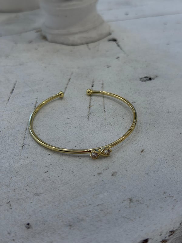 Gold Minimal Taş Detaylı Bileklik 