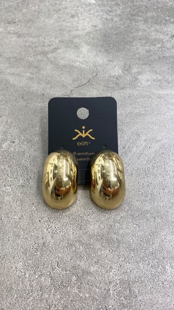Gold Oval Küpe