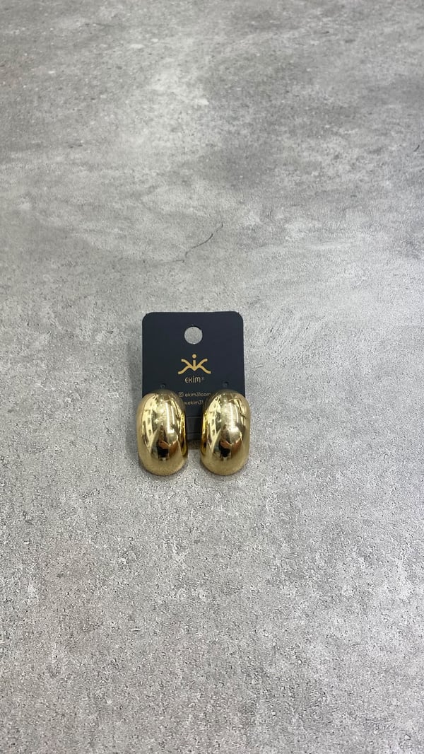 Gold Oval Küpe