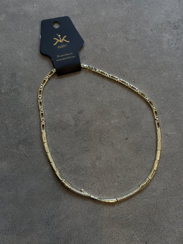 Gold Taş Detaylı Kolye 