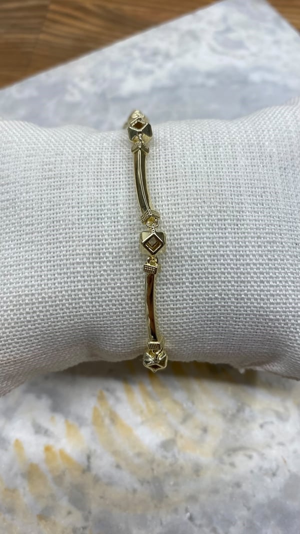Gold Taşlı Top Bileklik