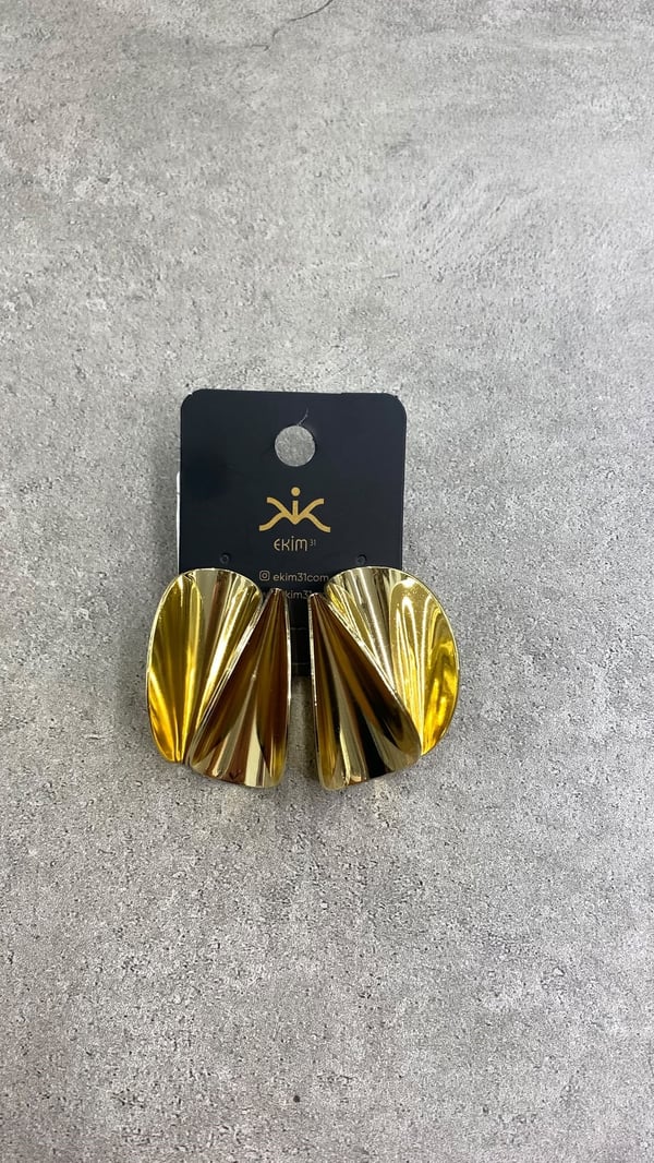 Gold Yamuk Daire Küpe