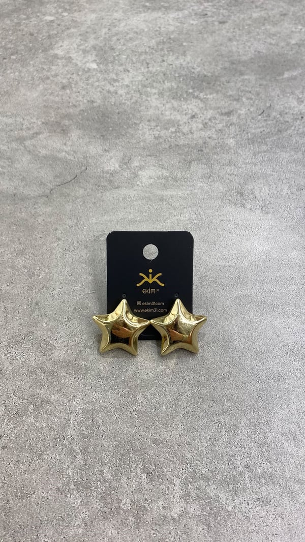 Gold Yıldız Küpe