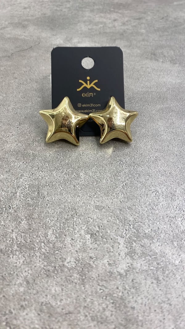 Gold Yıldız Küpe