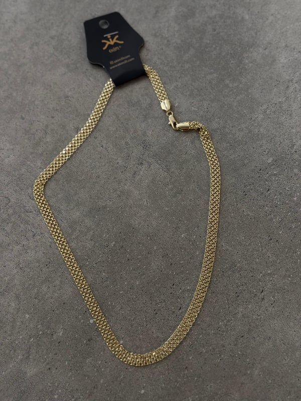Hasır Desen Gold Kolye