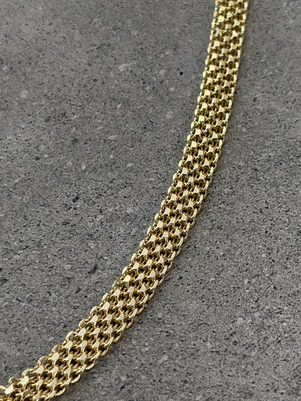 Hasır Desen Gold Kolye