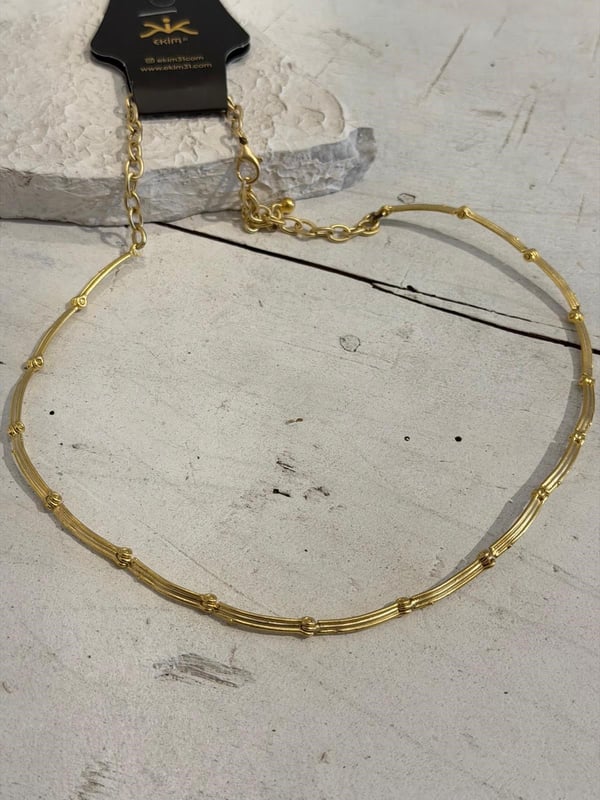 İnce geçmeli Antik gold kolye