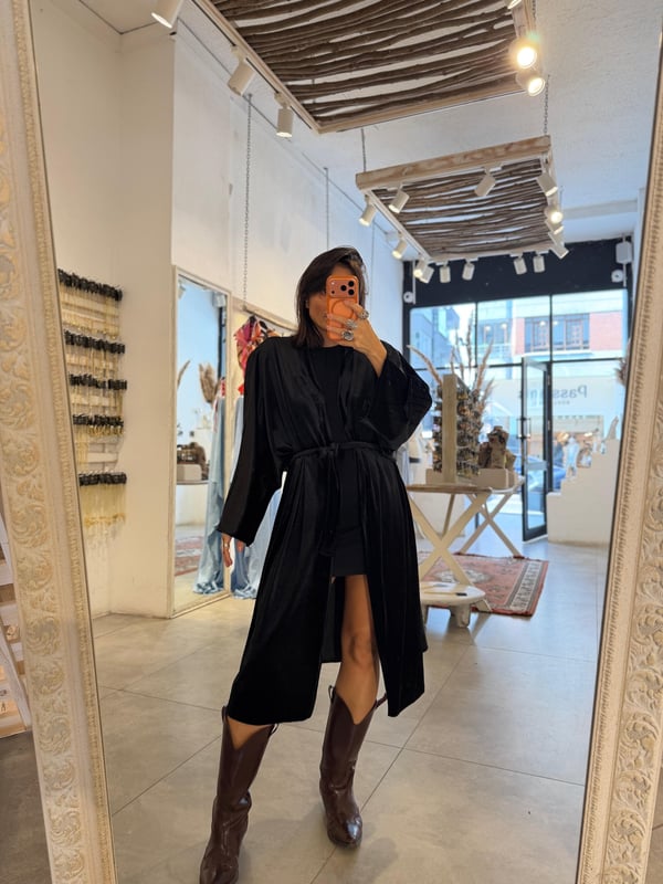 Kadife Kısa Kimono 