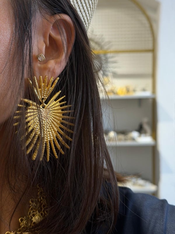 Kalp gold küpe 