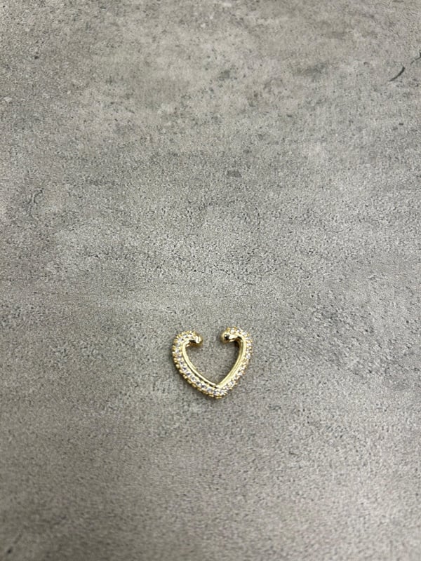 Kalp Model Gold Kıkırdak Küpe