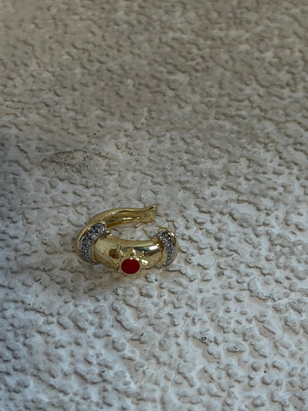 Kırmızı Detay Güneş Kıkırdak Küpesi