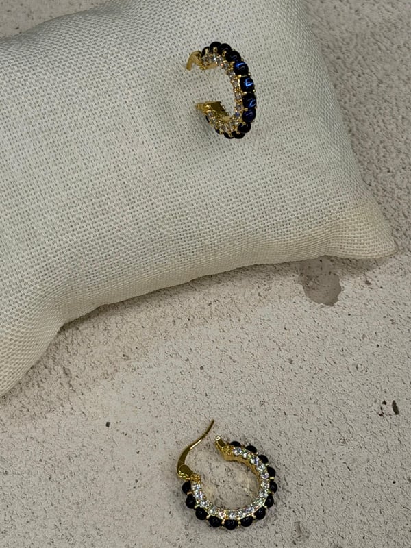 Laci Zİrcon Gold Halka Küpe