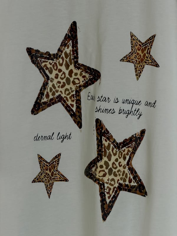 Leopar Yıldızlı Oversize Tshirt