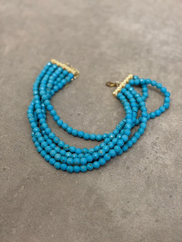 Mavi Boncuk Choker Kolye