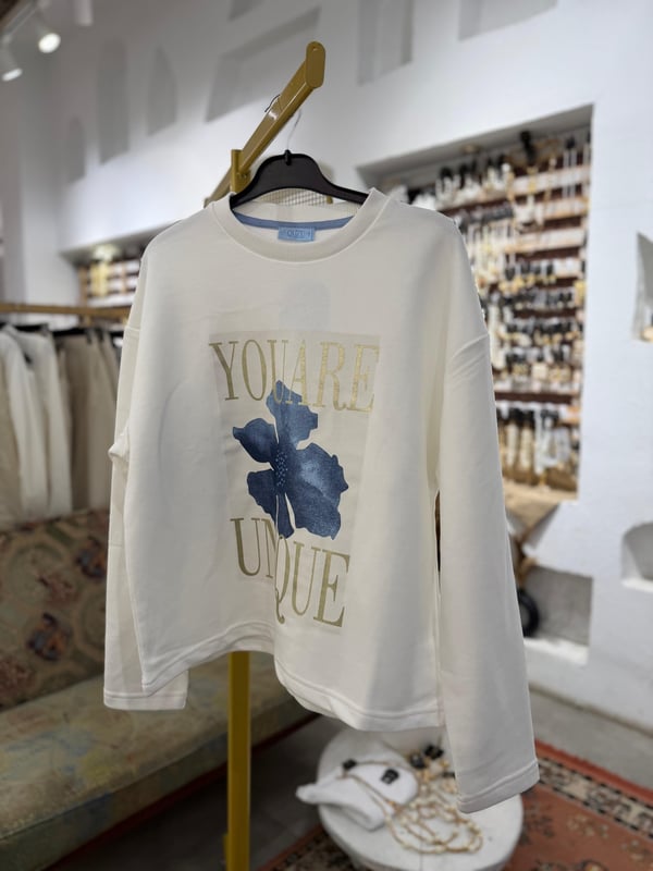 Mavi Çiçekli Sweat