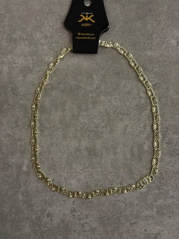 Minik Taş Detay Gold Kolye