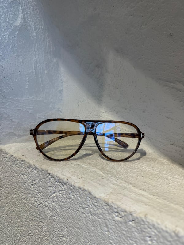 Oval Leoparlı Şeffaf Gözlük