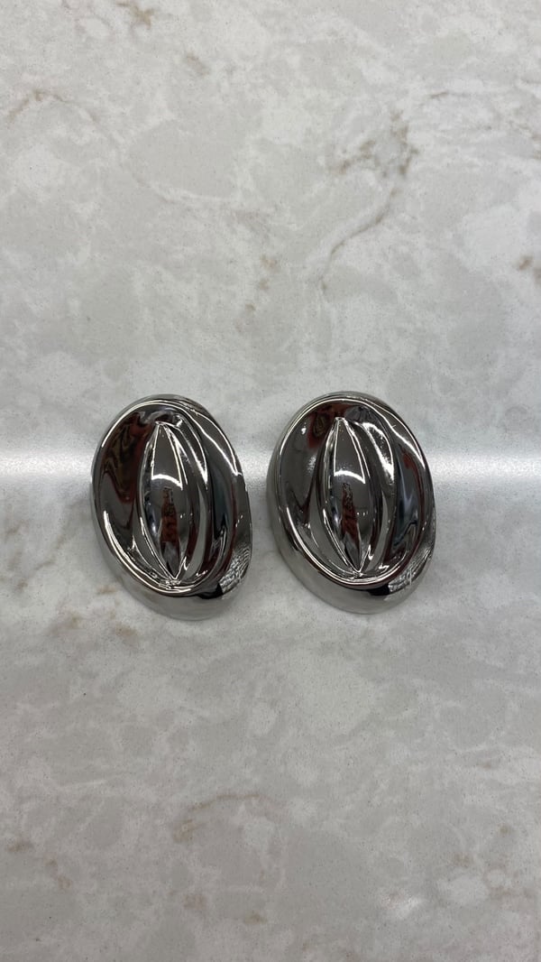 Oval Model Silver Küpe