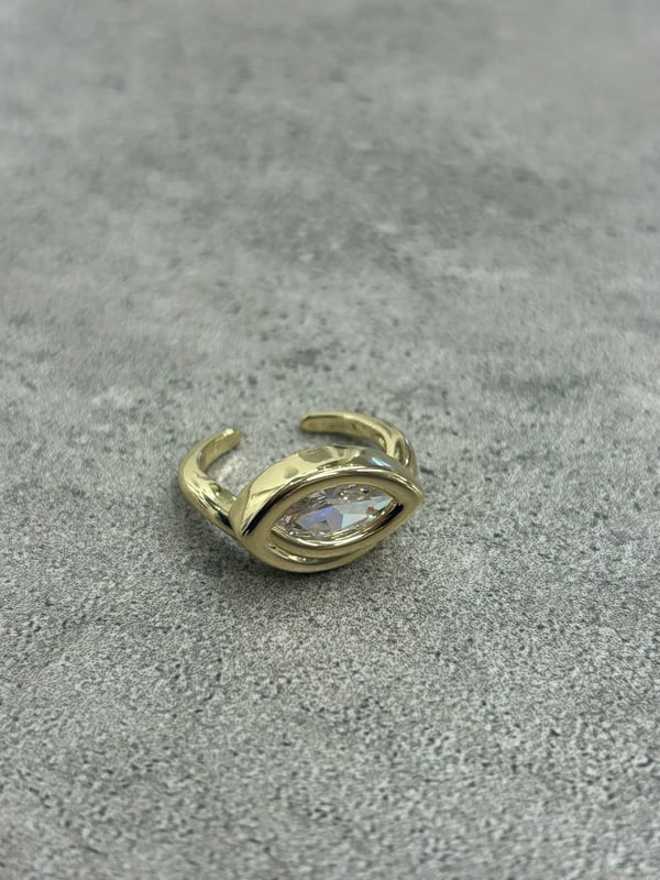 Oval Taş Gold Yüzük 
