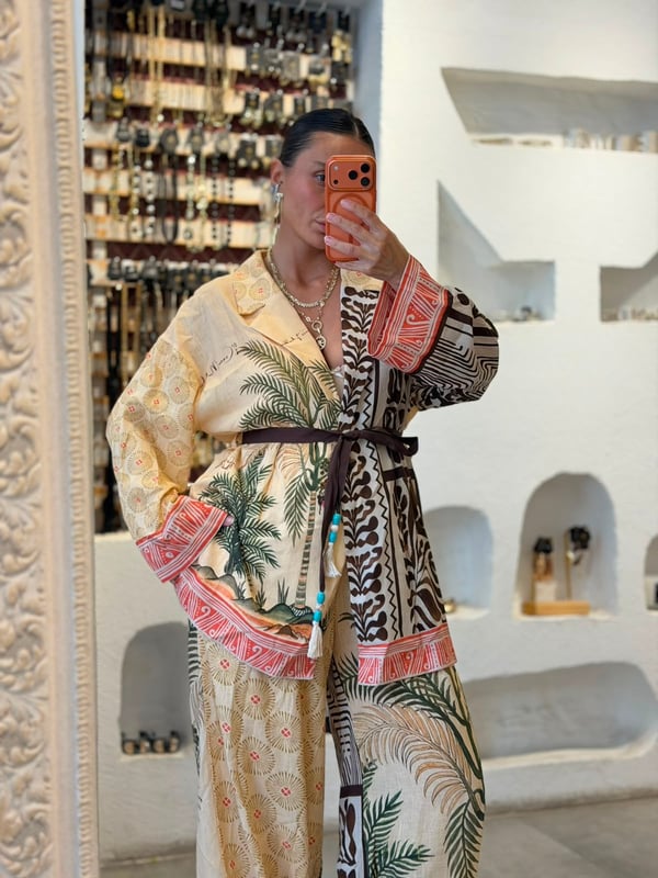 Palmiye Desenli Takım