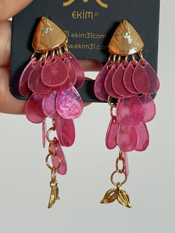 Pembe Pullu Balık Küpe