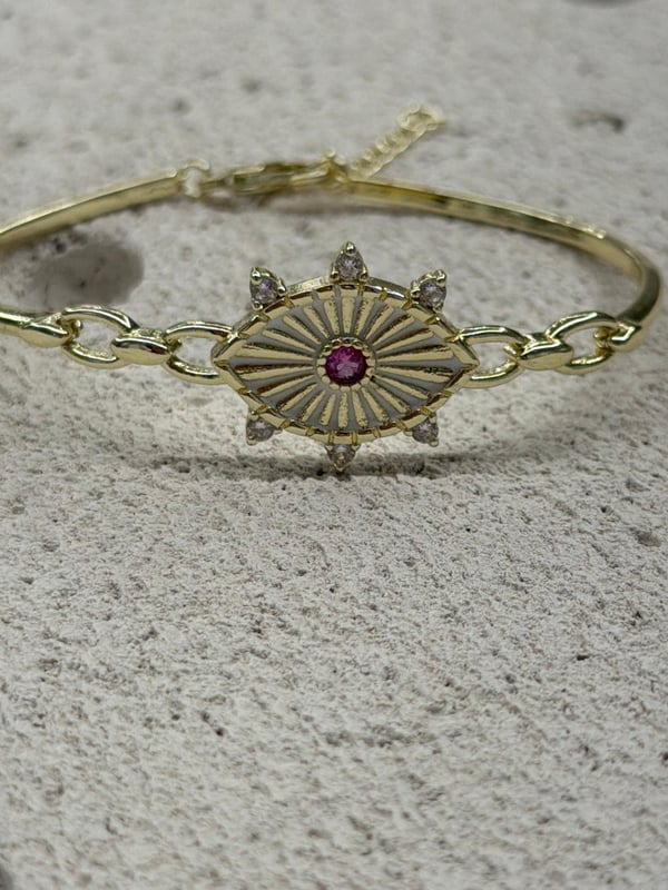 Pembe Taşlı Göz Model Bİleklik
