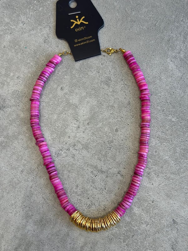 Pembe Taşlı Kolye