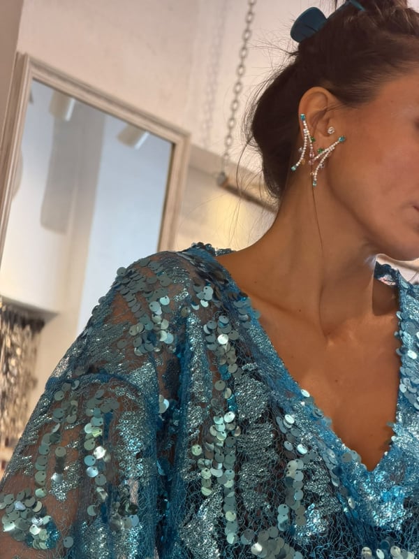 Renkli Taşlı Şık Küpe 
