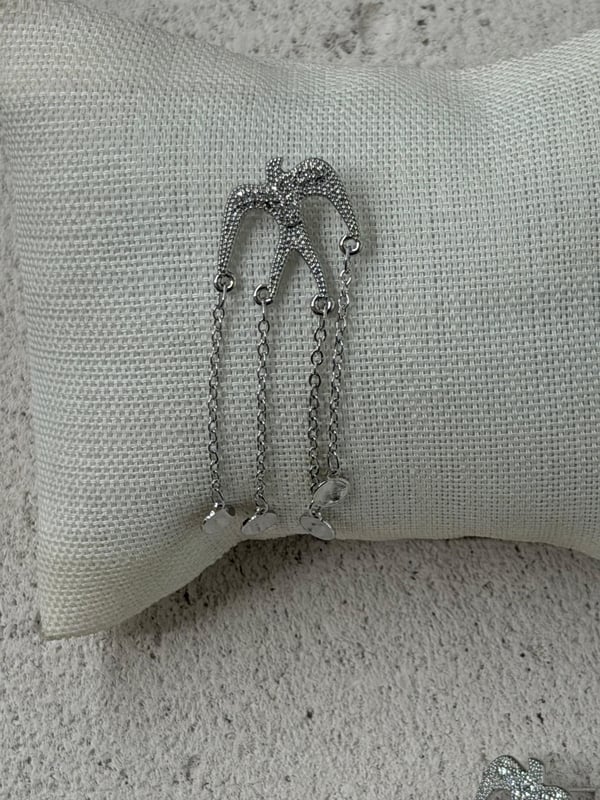 Sallantılı Kuş Küpe Gümüş Rengi 