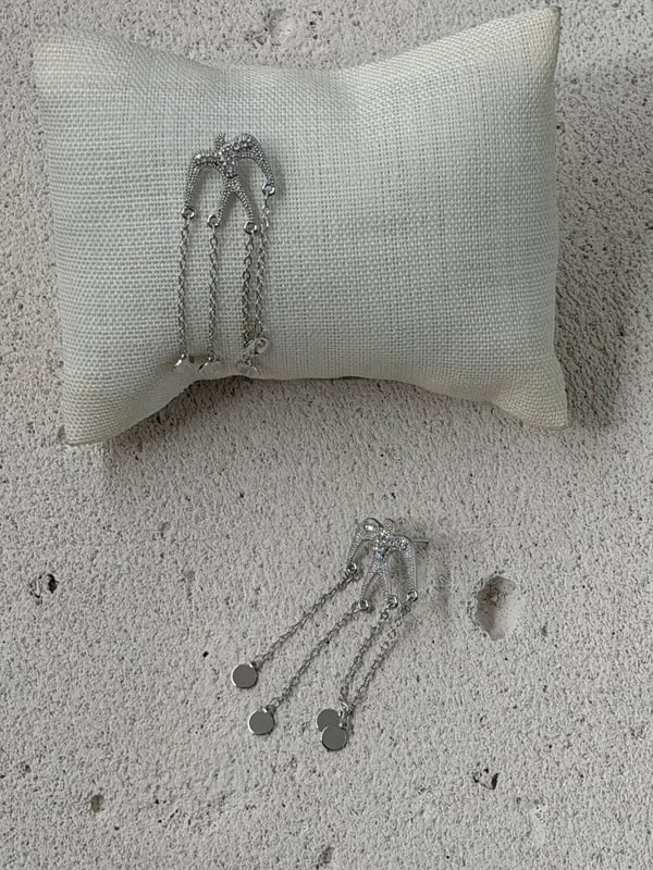 Sallantılı Kuş Küpe Gümüş Rengi 